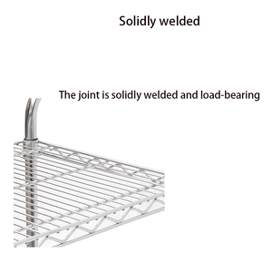 Chariot réglable à 3 niveaux avec poignée à double sangle Chariot robuste en métal chromé avec étagère en fil de <span class=keywords><strong>chrome</strong></span> - Product Image 6