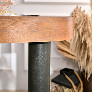 Table basse en bois marron de style européen ART NEST INNOVA, design durable, montage facile, finition antique, trois pieds, panneau extensible - Product Image 5