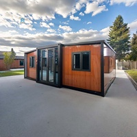 Maison conteneur mobile pliable prête à vivre, 2 chambres, utilisation hôtelière, style Mid-Century Modern, respirante, garantie 5 ans