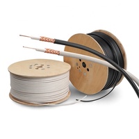 Cable Coaxial RG6/U para CCTV, Doble Blindaje, 75 Ohm, 18AWG, Conductor de Cobre Desnudo CCS, Revestimiento de PVC, para Cámara y Satélite