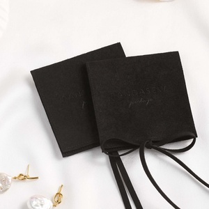 PandaSew Black Custom Jewelry Pouches Personalized Logo <b>Envelope</b> Bags Microfiber Jewelry Packaging Pouch - Product Image 3