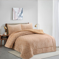 L'Usine personnalisé moelleux couette ensemble complet couette taie d'oreiller velours matelassé ensemble de literie roi couette ensemble