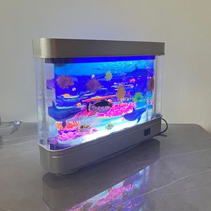 JSD 시뮬레이션 해양 전망 수족관 조명, 오션 스타일 시리즈 야간 조명, EU, US, UK, USB 사양의 미니 물고기 램프 - Product Image 5