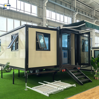 Maison conteneur modulaire portable extensible à 2 chambres, panneaux sandwich respirants, écologique, moderne, Chine