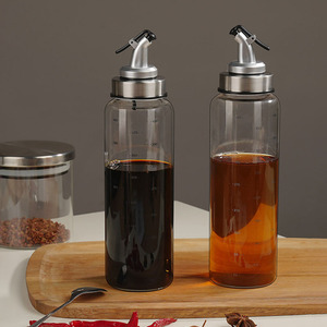 Bouteille Distributrice d'Huile d'Olive et de Vinaigre en Verre Transparent Anti-Goutte, Contenant pour Huile de Cuisine - Product Image 1