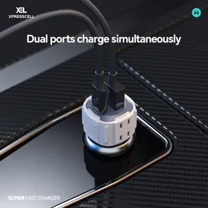 XEL PD 20W Schnell ladung Auto Handy Adapter Dual Port USB Typ C Auto ladegerät Für iPhone Samsung