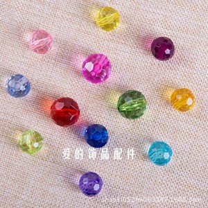Perles rondes en acrylique transparentes à facettes multiples pour la fabrication de bijoux, vente en gros au kilogramme - Product Image 1