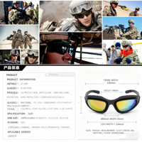 Lunettes de tir tactiques unisexes pour l'extérieur, 4 clips polarisés interchangeables multicolores, lunettes de cyclisme, protection des yeux, impression