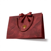Élégante boîte à bonbons, sac cadeau avec poignée en corde, sac fourre-tout pour mariage, imprimé offset rouge, occasions célébratives, personnalisable