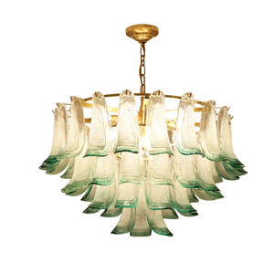 Prix d'usine, lustre décoratif moderne en feuille de cristal à led verte pour mariage, hôtel - Product Image 6