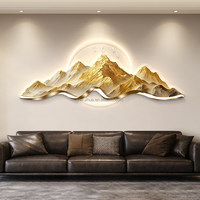 Peintures décoratives en gros pour salons avec des lumières LED en forme de montagne luxueuses et élégantes.