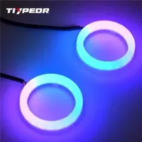 Lumière de logo LED RGB pour moto TIYPEOR, 60 mm, lumière ambiante, anneau halo, emblème rétroéclairé avec couvercle pour accessoires HONDA BMW F900XR