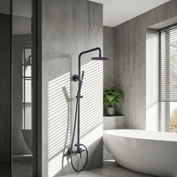 Ensemble de douche noir haut de gamme classique à poignée unique en acier inoxydable 304, à jet doux, pour salles de bain domestiques et commerciales – Meilleures ventes