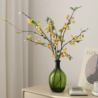 Vase en verre vert foncé à ventre rond et col étroit pour fleurs à tige unique, branches, décoration de table et de maison