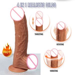 4-in-1 Wasserdichter Teleskop-Penis aus Silikon mit 10 Vibrationsmodi, Kabelloser Vibrator mit <span class=keywords><strong>3</strong></span> Stoßfunktionen, Sexspielzeug für Erwachsene für Frauen - Product Image 3
