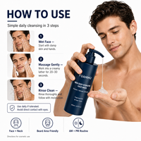 Nettoyant visage pour homme à l'aloe vera, exfoliant, hydratant, rafraîchissant, éclaircissant et purifiant en profondeur les pores