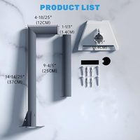 Kit de Support Mural Long pour Starlink Internet Satellite Génération 3 avec Adaptateur de Poteau Blanc pour Antenne Starlink V3