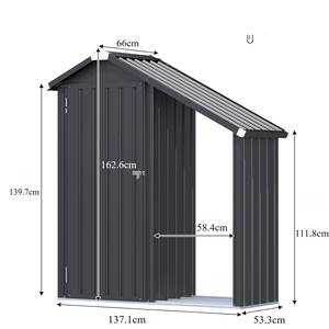 Abri <span class=keywords><strong>de</strong></span> jardin métallique extérieur personnalisé avec <span class=keywords><strong>toit</strong></span> à pignon, portes et étagères, armoire à outils <span class=keywords><strong>de</strong></span> jardin en acier galvanisé pour cour, patio et pelouse - Product Image 3