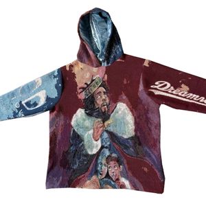 Tapisserie personnalisée Couverture à capuche Streetwear <span class=keywords><strong>Rap</strong></span> Star Tapisserie tissée Jacquard Hoodies - Product Image 3