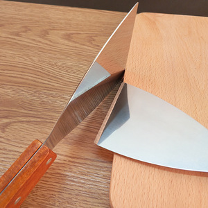 Yinhao มีด้ามจับทำจากไม้สำหรับทำอาหารบาร์บิคิวทำจากสเตนเลสมีขอบเอียงตะหลิวย่าง - Product Image 4