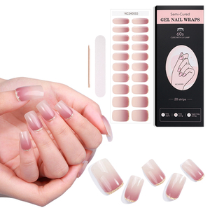 Adesivi per Unghie in Gel UV Semi-Permanenti Non Tossici, Design Nuovo e di Alta Qualità, Prezzo di Fabbrica, Fragola Rosa, Stile Francese Personalizzato - Product Image 4