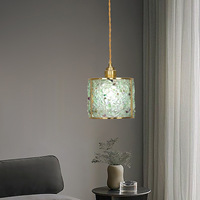 Lustre LED en cristal français tout en cuivre doré 50 cm, luminaire moderne et minimaliste pour couloir, entrée, escalier, hall, balcon