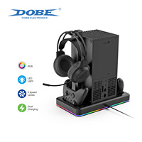 Support de charge et de refroidissement vertical DOBE pour Xbox avec ventilateur RGB et crochet pour écouteurs, compatible avec les accessoires Xbox Series X/S