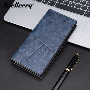 กระเป๋าสตางค์ใบยาวสำหรับผู้ชายแบรนด์ Baellerry หนังเย็บต่อกันหลายสี มีช่องใส่บัตรหลายช่อง ช่องใส่เหรียญแบบมีซิป เหมาะสำหรับใช้ในชีวิตประจำวัน - Product Image 4