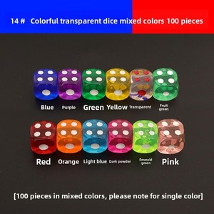 Ensemble de dés polyédriques en acrylique D6 avec des coins carrés, des points multicolores, des jouets et des accessoires, dés de jeu personnalisables pour les jeux DND - Product Image 3