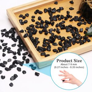 Ciottoli decorativi in pietra di ossidiana nera con trucioli di pietra di cristallo naturale 0.9 Lb/405g per <span class=keywords><strong>la</strong></span> decorazione della casa - Product Image 1