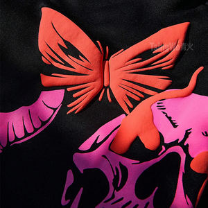 <span class=keywords><strong>Felpa</strong></span> con cappuccio oversize da uomo stile Street rosa farfalla teschio 3D per stampa a sbuffo <span class=keywords><strong>felpa</strong></span> nera antivento con cappuccio per l'autunno - Product Image 5