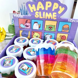 Jouet Slime Vent Slime, Pâte à Modeler Licorne Galaxie Cristalline Tricolore, Jouets Squishy Anti-Stress pour Enfants Garçons Filles - Product Image 5