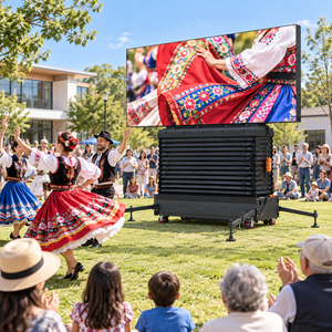 Écran LED extérieur grand format P4 sur roues, résistant au vent, panneau publicitaire réutilisable pour événements de divertissement en plein air, festivals et carnavals. - Product Image 3