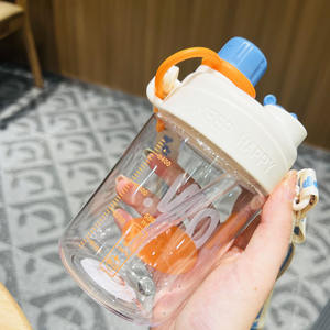 Borraccia PC Semplice per Uso Generale con Cannuccia, Doppia Funzione di Bere, Grande Capacità, Portatile, Resistente alle Cadute, per Studenti, Novità 2024 - Product Image 4