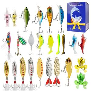 Boîte mystère de leurres de pêche SNEDA, cadeau de Noël pour les hommes, ensemble cadeau pour pêcheur avec leurres de surface, leurres minnows, kit de leurres cuillère - Product Image 1