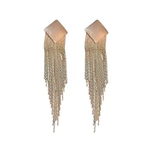 Light Luxury Metal Heart Tassel Earrings Exaggerated 925 Silver Pin Long Earrings Set for Women Jewelry