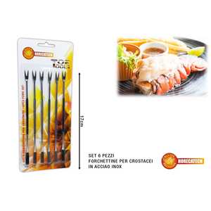 Ensemble de 6 fourchettes à fruits de mer de 17 cm, outils pour fruits de mer pour cueillir et servir des crabes, des huîtres et autres fruits de mer - Product Image 1