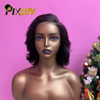 Peluca Bob de Encaje Frontal HD PIXLUV al por Mayor con Cabello Humano Virgen Rizado, Densidad Personalizable y Opción de Encaje HD para Mujeres Negras