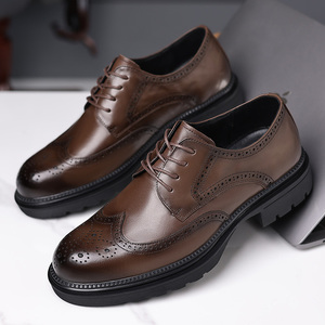 Chaussures Richelieu en Cuir pour Hommes – Style Britannique Premium pour Affaires, Semelle Épaisse, Cuir Pleine Fleur - Product Image 6