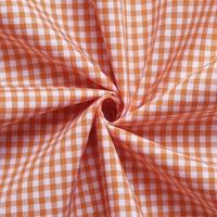 Tissu Gingham à Carreaux Orange 100% Coton de Qualité Supérieure, Tissage Moyen, Classique, Poids Moyen, pour Robes Filles, Hommes et Femmes, Vente en Gros Personnalisée