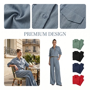 Abito di <span class=keywords><strong>lino</strong></span> da <span class=keywords><strong>donna</strong></span> di fascia alta francese per il relax estivo in tinta unita protezione dal sole Shorts Casual Versatile primavera/estate - Product Image 5