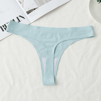 도매 일본 스타일 속옷 낮은 층 얼음 실크 T-백 팬티 여성 원활한 끈 팬티