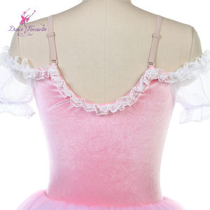 Romantico Tutù Lungo in Velluto Rosa 25013, Costume Preferito per Danza Giselle, Abito per Spettacoli di Danza - Product Image 6