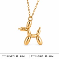 Meilleure Vente 2026 Collier Pendentif Chiot en Acier Inoxydable Plaqué Or PVD, Bijoux Anti-ternissement