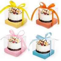 Boîtes à cupcakes en ruban Transparent pour animaux de compagnie, boîte d'emballage de gâteaux pour les entreprises, décor d'emballage de fête de mariage et de noël