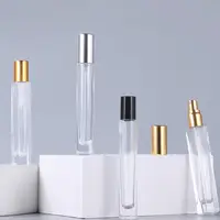 Bottiglie di profumo Spray in vetro fantasia vuote riutilizzabili all'ingrosso che confezionano un flacone spray quadrato in vetro spesso trasparente da 10ml