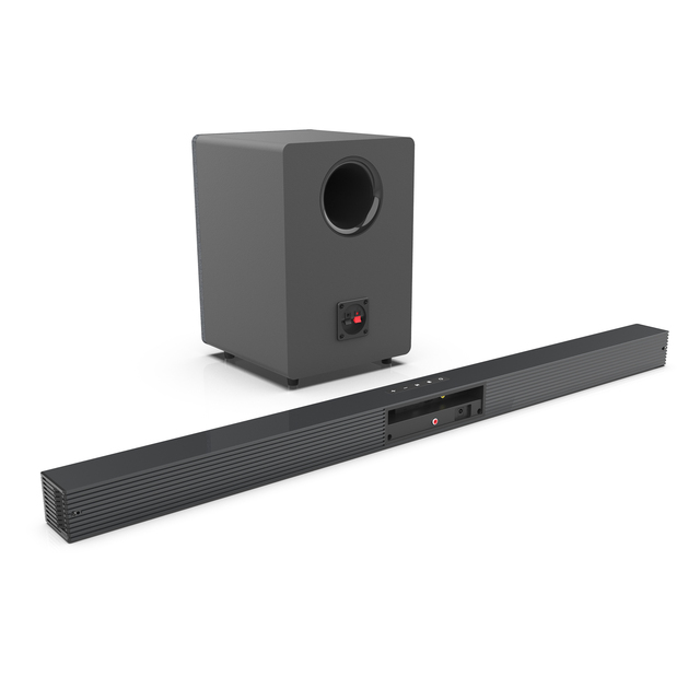 BS-18E Horizontal Soundbar with Subwoofer, TV & PC Audio Upgrade, 2.1Channel, Aux/USB/Optical/Coaxial/RCA Inputs