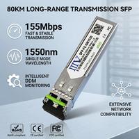 Module SFP Monomode 1550nm 155M 80KM avec Connecteur LC Duplex, Transceiver Fibre Optique, Garantie 3 Ans, Vente Directe Usine