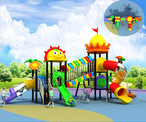 Grand équipement d'amusement extérieur en acier et en fibre de verre combiné pour balançoire et toboggan pour la maternelle et la communauté - Product Image 2