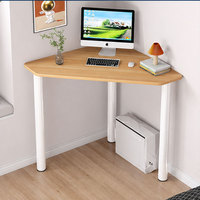 Bureau d'angle pour ordinateur, gain de place, pieds en métal de 50 mm d'épaisseur, hauteur réglable, design triangulaire moderne, portable, pour la maison, le bureau, l'étude